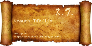 Krauth Tália névjegykártya